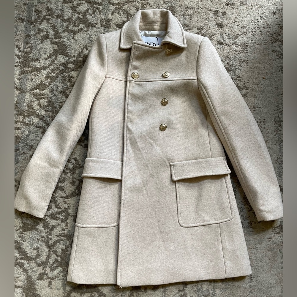 NWT Zara Wool Pea Coat size XXS